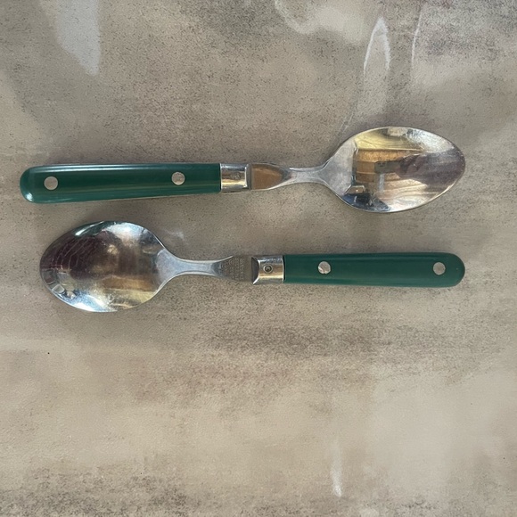 Washington Forge Mardi Gras flatware green handle 2 teaspoons - Picture 1 of 3